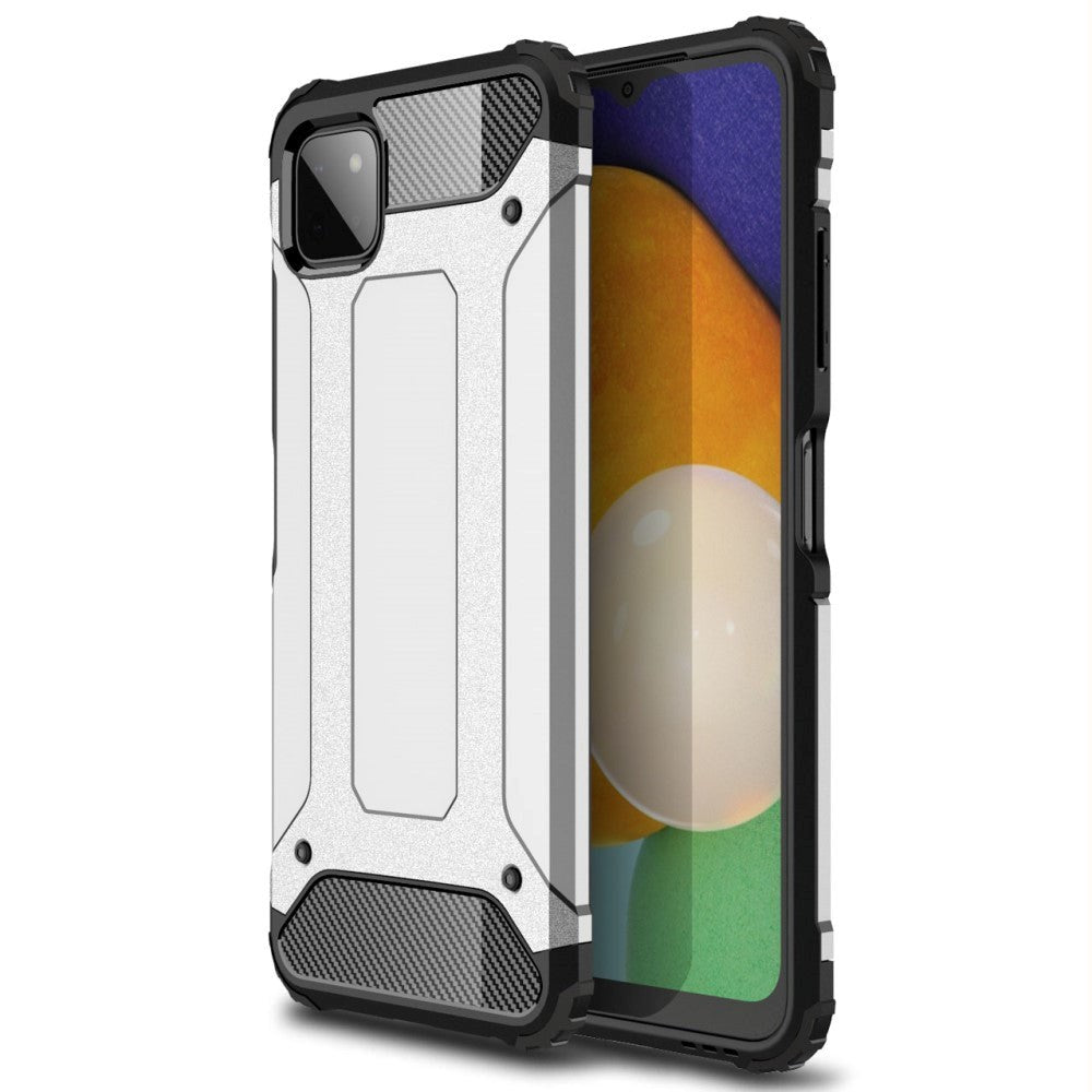 Samsung Galaxy A22 (5G) Armor Guard Håndværker Bagside Cover - Sølv