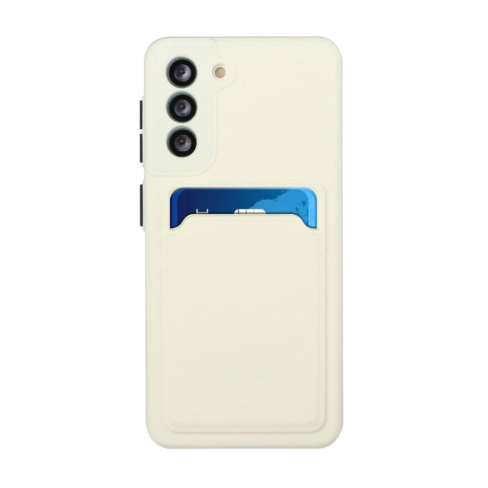 Samsung Galaxy S21 Bagside Cover m. Kortholder - Hvid