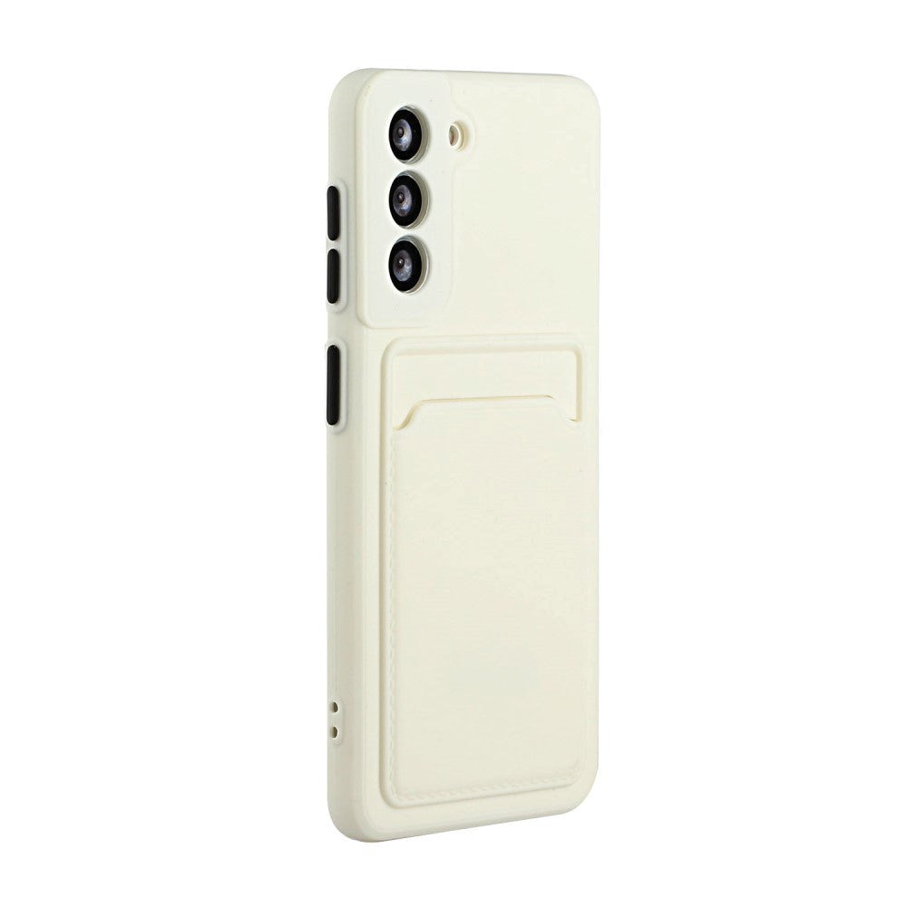 Samsung Galaxy S21 Bagside Cover m. Kortholder - Hvid