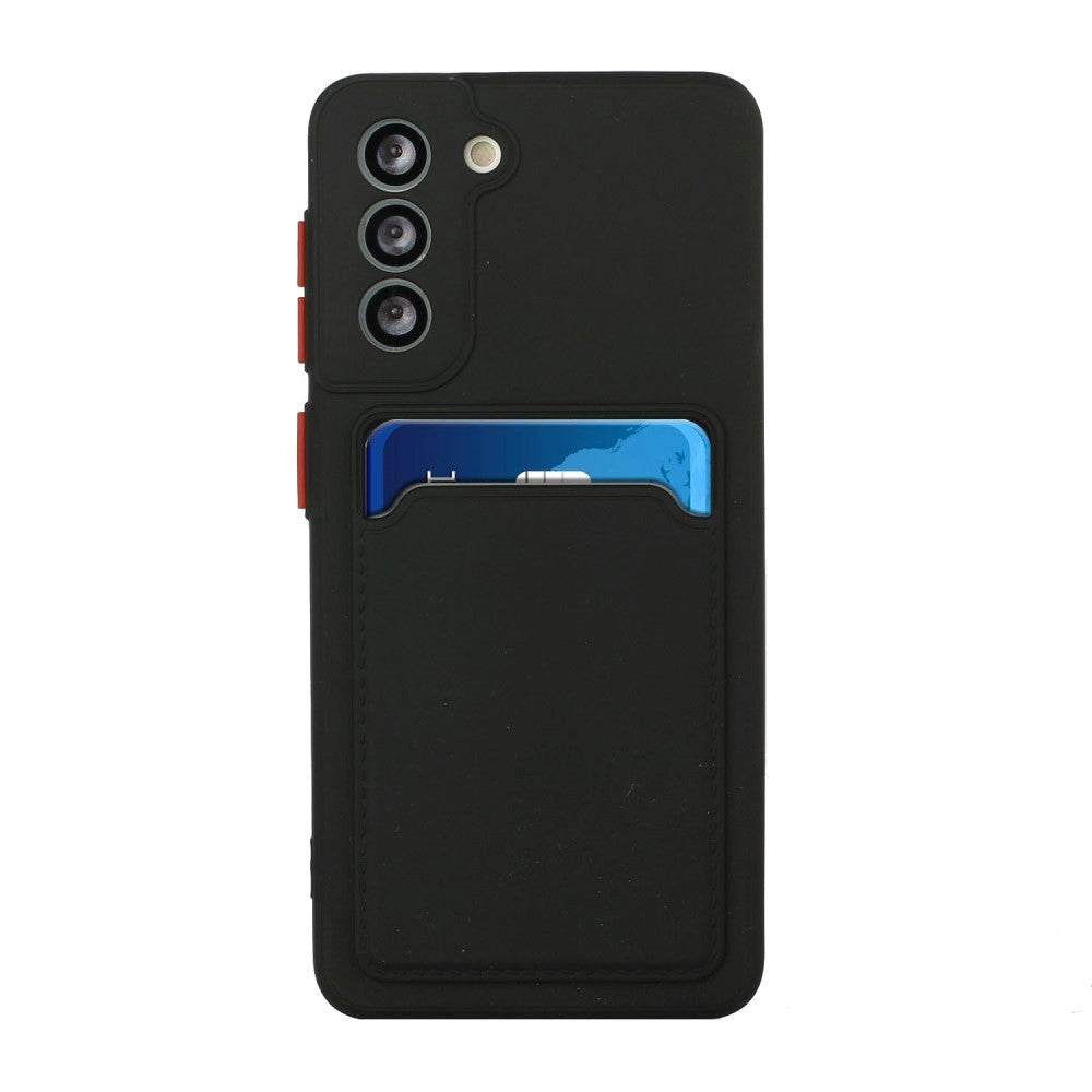 Samsung Galaxy S21 Bagside Cover m. Kortholder - Sort