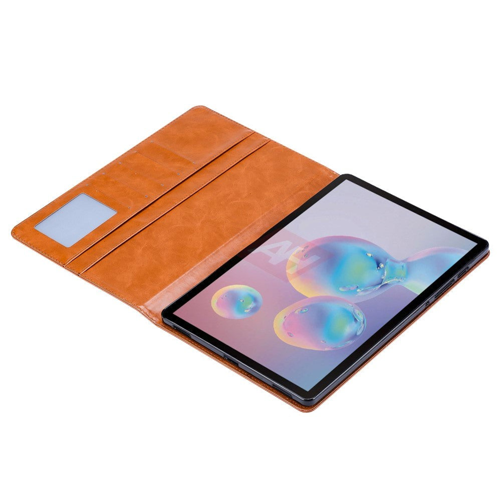 Samsung Galaxy Tab S7 FE Læder Cover med Kortholder & Ståfunktion - Sort