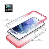 Samsung Galaxy S21 Hybrid Plastik Bagside Cover - Gennemsigtig / Pink