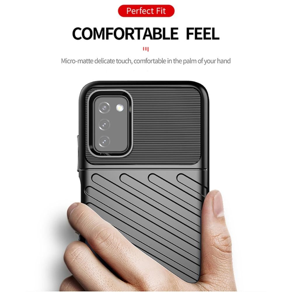 Samsung Galaxy A03s Thunder Series Twill Plastik Bagside Cover - Grøn