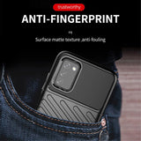 Samsung Galaxy A03s Thunder Series Twill Plastik Bagside Cover - Sort