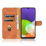 EIDERWOOD - Samsung Galaxy A22 (4G) - Kunstlæder Flip Cover m. Kortholder & Ståfunktion - Brun