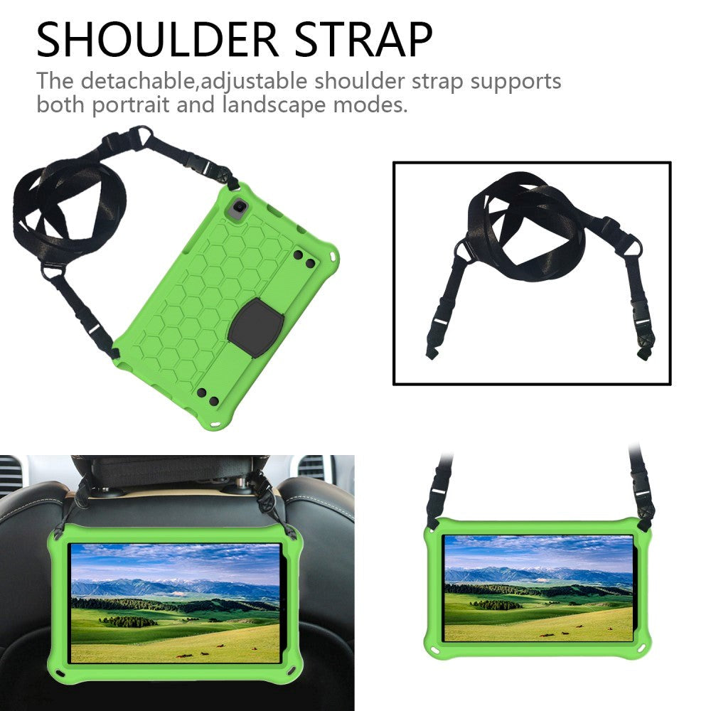 Samsung Galaxy Tab A7 Lite 8.7" Håndværker Case m. Bærestrop & Skulderstrop - Grøn