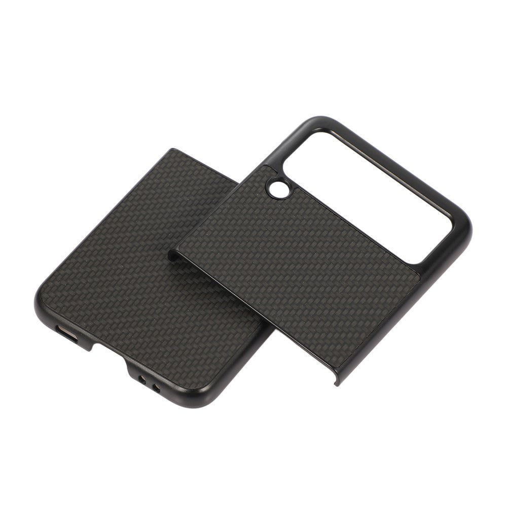 Samsung Galaxy Z Flip3 Carbon Fiber Hybrid Bagside Cover - Sort