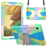 Samsung Galaxy Tab A7 Lite Butterfly Kickstand Børne Cover - Regnbue V3