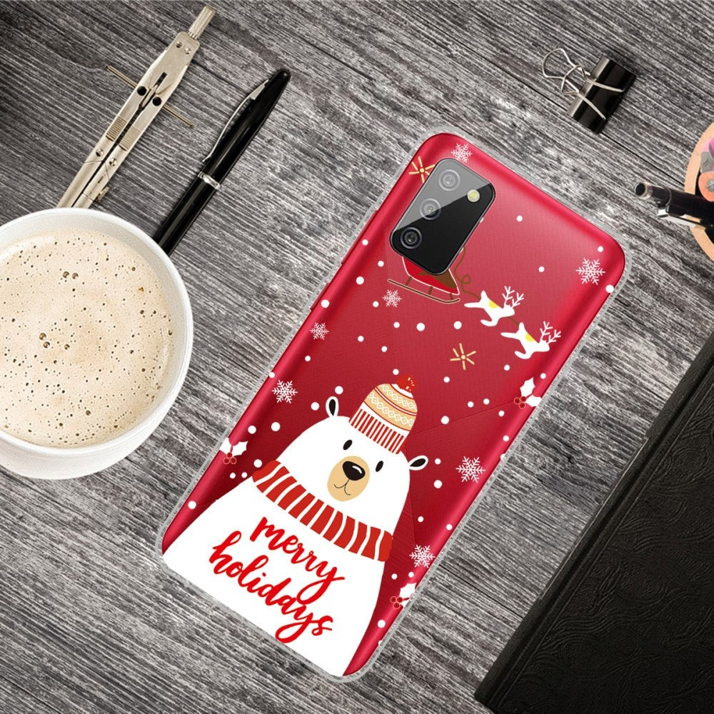 Samsung Galaxy A03s TPU Plast Julecover - Merry Christmas - Isbjørn