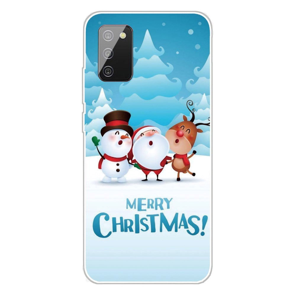 Samsung Galaxy A03s TPU Plast Julecover - Merry Christmas - Julemand & Venner