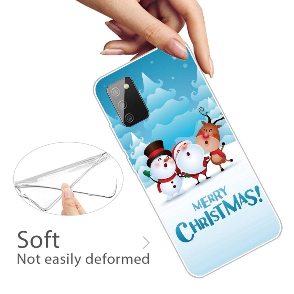 Samsung Galaxy A03s TPU Plast Julecover - Merry Christmas - Julemand & Venner