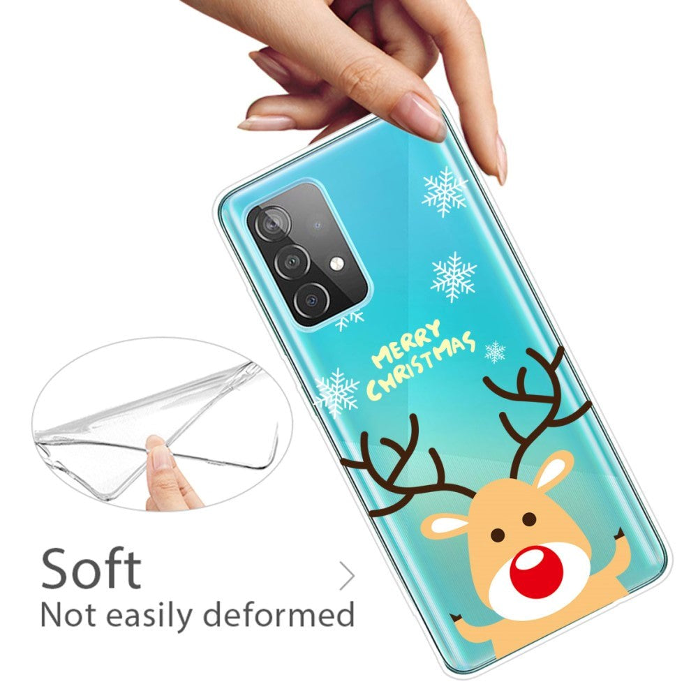 Samsung Galaxy A72 5G / 4G TPU Plast Julecover - Merry Christmas - Rudolf