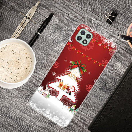 Samsung Galaxy A22 (5G) TPU Plast Julecover - Merry Christmas - Juletræ & Snefnug