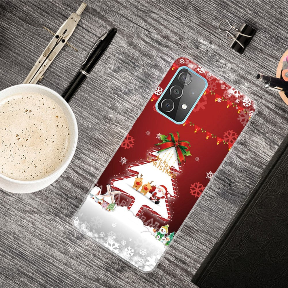 Samsung Galaxy A32 (4G) TPU Plast Julecover - Merry Christmas - Juletræ & Snefnug