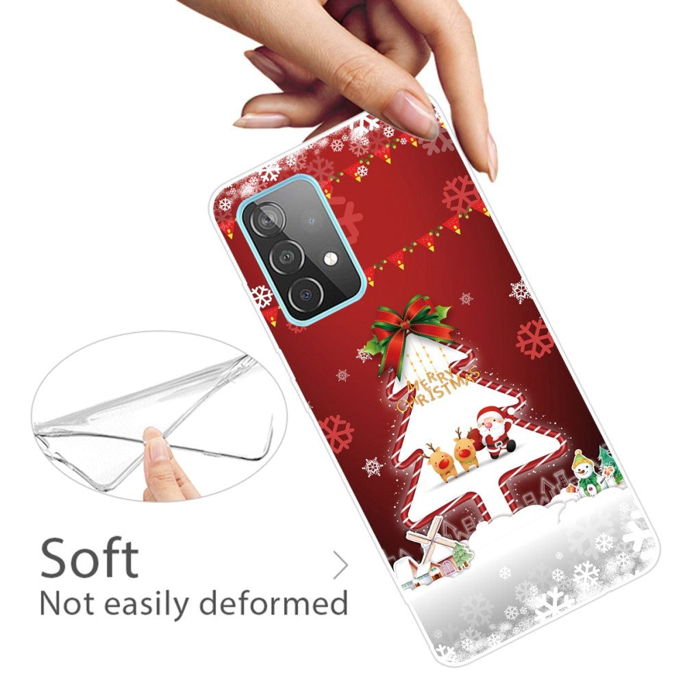 Samsung Galaxy A32 (4G) TPU Plast Julecover - Merry Christmas - Juletræ & Snefnug