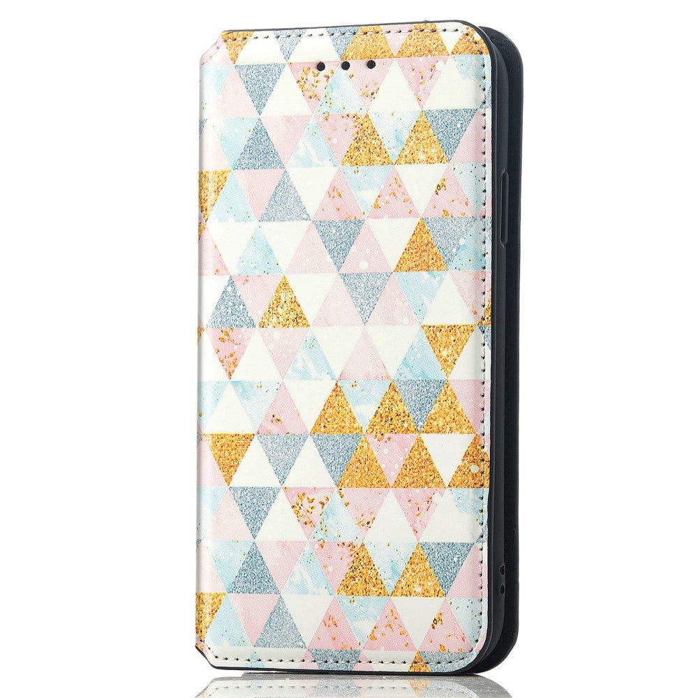 Samsung Galaxy A32 (4G) Caseneo Læder Flip Cover m. Pung & Farverigt Print - Rhombus