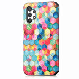 Samsung Galaxy A32 (4G) Caseneo Læder Flip Cover m. Pung & Farverigt Print - Magiske Felter