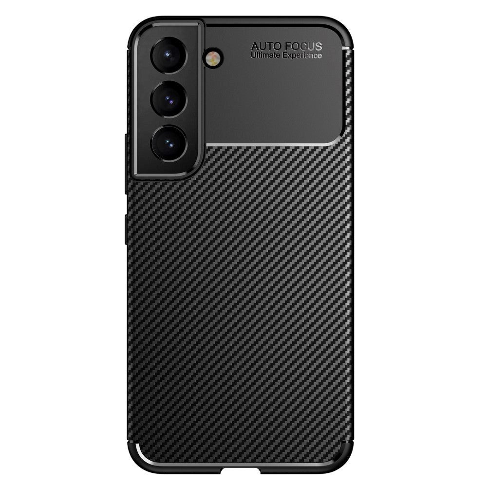 Samsung Galaxy S22 Carbon Fiber Fleksibelt Plastik Cover - Sort