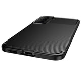 Samsung Galaxy S22 Carbon Fiber Fleksibelt Plastik Cover - Sort