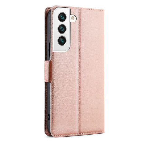 Samsung Galaxy S22 Thin PU Læder Cover m. Pung - Rose Gold