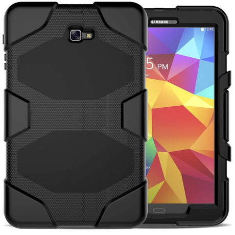 Samsung Galaxy Tab A 10.1" Hårdfør Håndværker Cover m. Flipstand & Skærmbeskytter - Sort