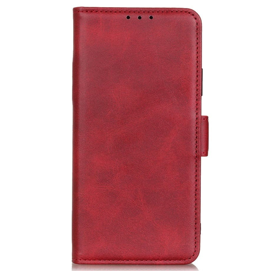 Samsung Galaxy S22 Blødt Læder Flip Cover m. Pung - Rød