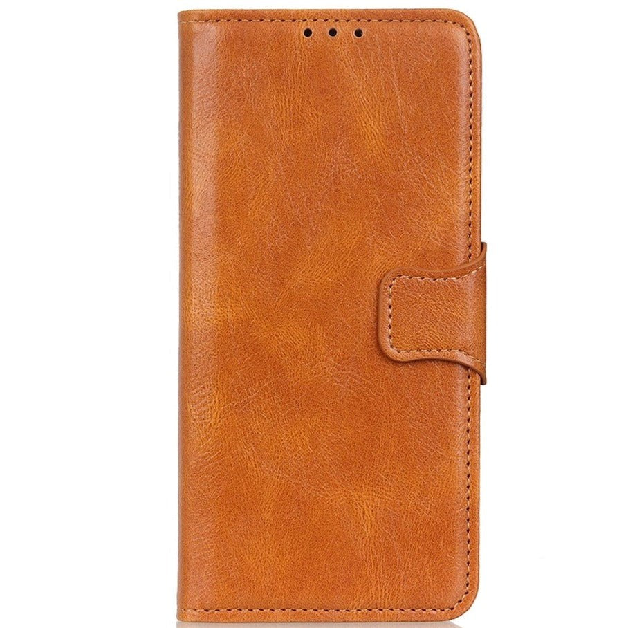 Samsung Galaxy S22 Vintage Texture Læder Flip Cover m. Pung - Brun