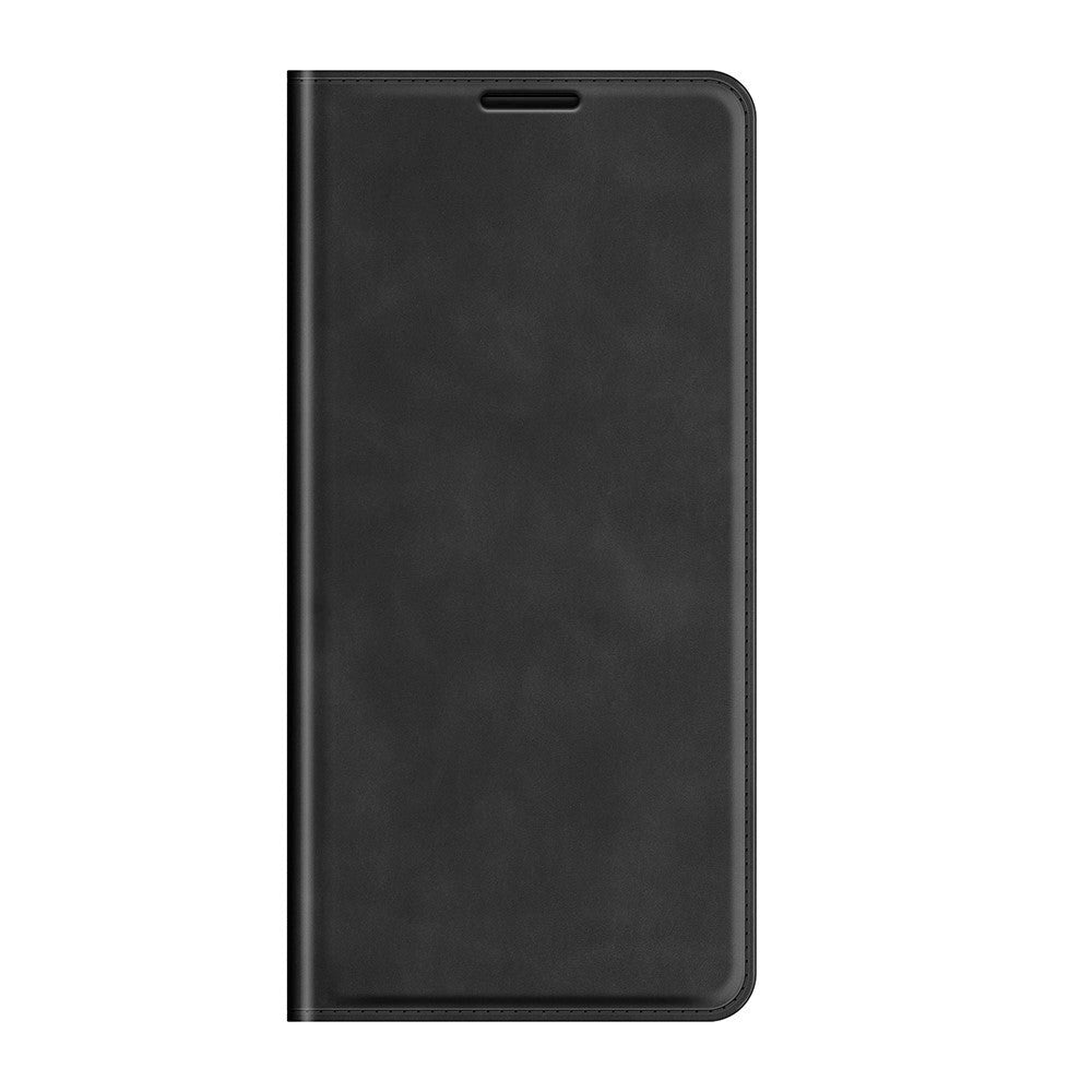 Samsung Galaxy S22 Ultra Mat Læder Flip Cover m. Stander & Pung - Sort