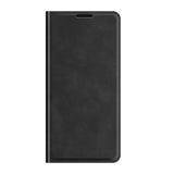 Samsung Galaxy S22 Ultra Mat Læder Flip Cover m. Stander & Pung - Sort