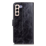 Samsung Galaxy S22+ (Plus) Vintage Look Læder Flip Cover m. Pung - Sort