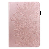 Samsung Galaxy Tab A8 10.5" (2021) - Flip Cover m. Indbygget Pung - Blomster Aftryk - Rose Gold