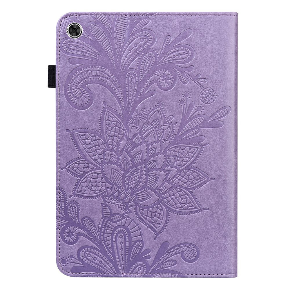 Samsung Galaxy Tab A8 10.5" (2021) - Flip Cover m. Indbygget Pung - Blomster Aftryk - Lilla