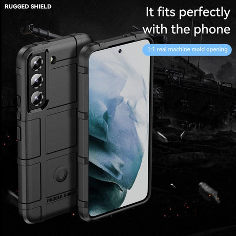 Samsung Galaxy S22 Rugged Shield Håndværker Bagside Cover - Sort