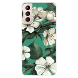 Samsung Galaxy S22 Fleksibelt Plastik Bagside Cover - Hvide Blomster