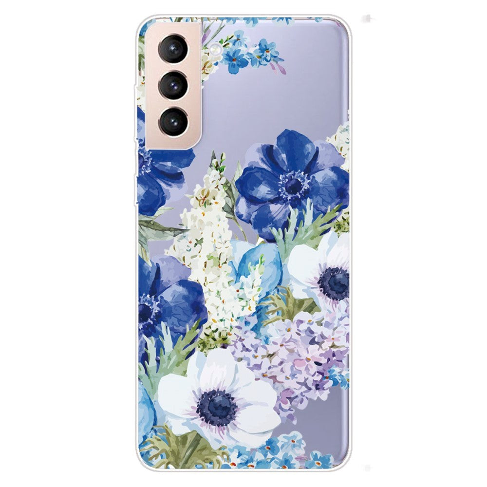 Samsung Galaxy S22 Fleksibelt Plastik Bagside Cover - Lilla Blomster