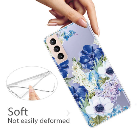 Samsung Galaxy S22 Fleksibelt Plastik Bagside Cover - Lilla Blomster