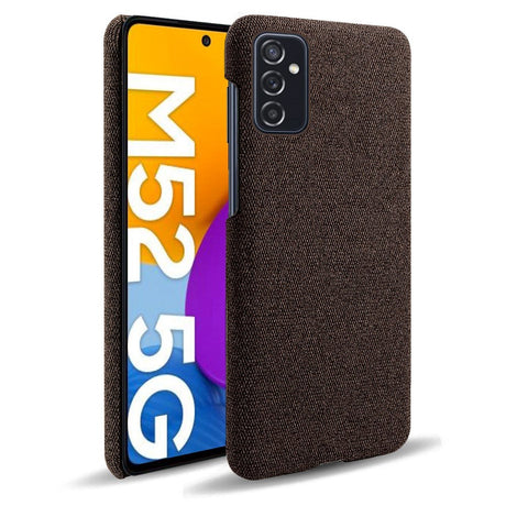 Samsung Galaxy M52 (5G) KSQ Stof Plastik Bagside Cover - Brun