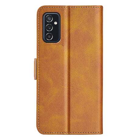 Samsung Galaxy M52 (5G) Blødt Læder Flip Cover m. Pung - Brun