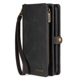 Samsung Galaxy S21 FE (5G) MEGSHI 2-i-1 Magnetisk Læder Flip Cover med Stor Kortholder- Sort