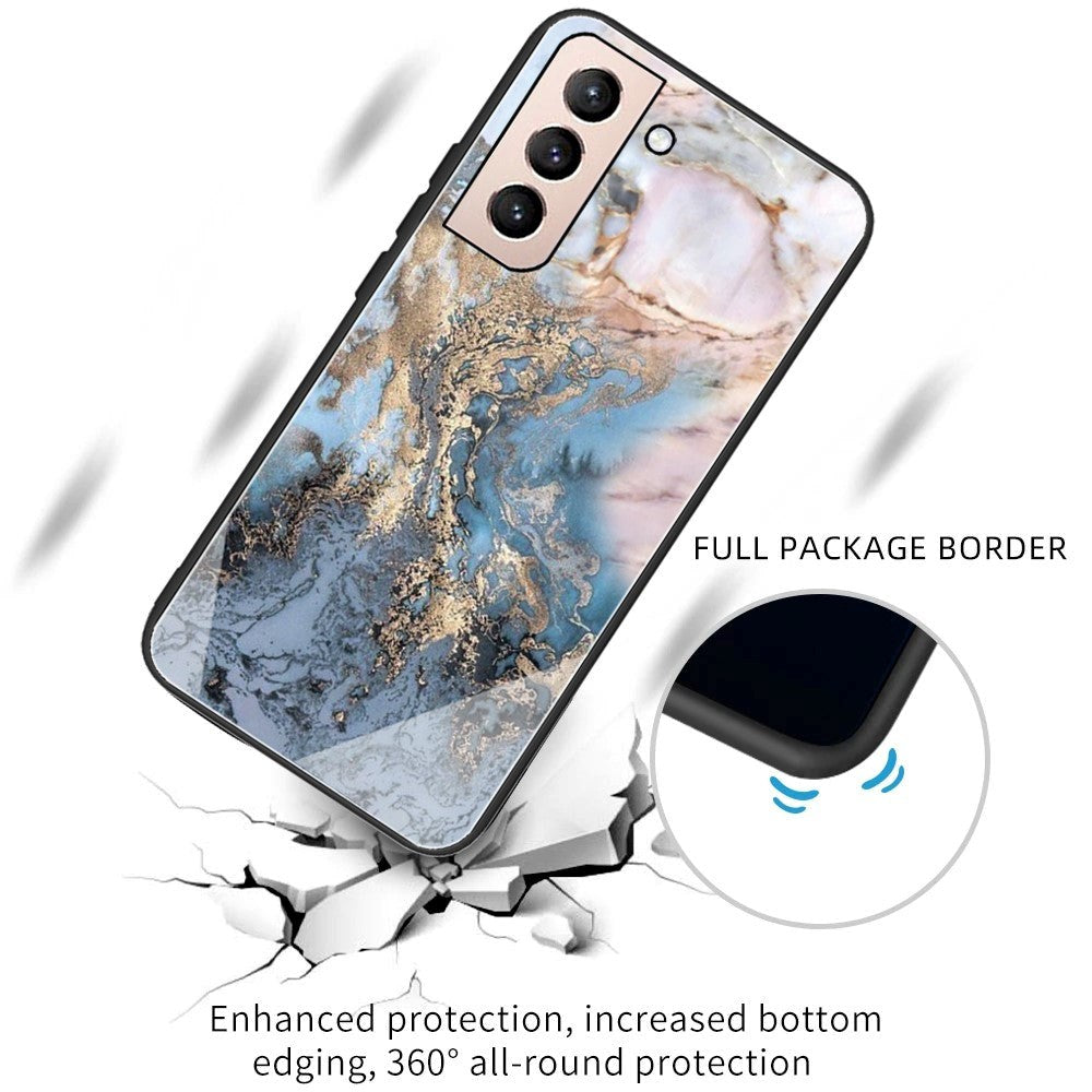 Samsung Galaxy S22 Plastik Bagside Cover m. Glasbagside - Marmor