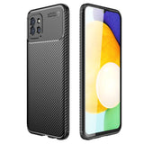 Samsung Galaxy A03 Carbon Fiber Fleksibelt Plastik Bagside Cover - Sort