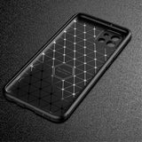 Samsung Galaxy A03 Carbon Fiber Fleksibelt Plastik Bagside Cover - Sort