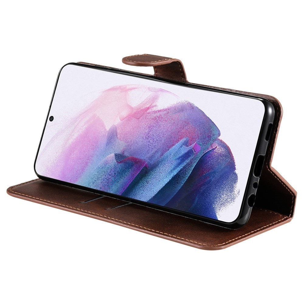 Samsung Galaxy S22+ (Plus) - EIDERWOOD Kunstlæder Flip Cover m. Kortholder & Ståfunktion - Brun