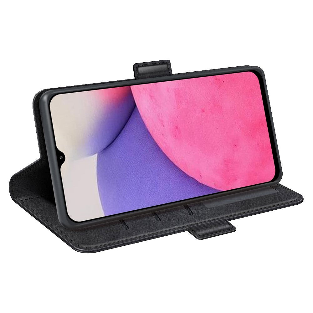 Samsung Galaxy A33 (5G) Neutralt Læder Flip Cover m. Pung - Sort