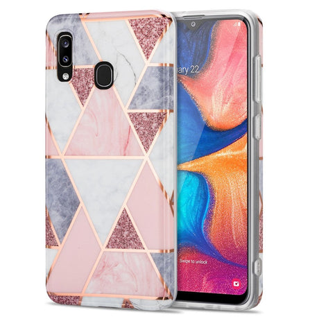 Samsung Galaxy A30 Fleksibelt TPU Plastik Bagside Cover - Marmor - Lyserød