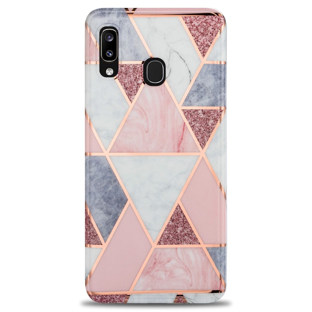 Samsung Galaxy A30 Fleksibelt TPU Plastik Bagside Cover - Marmor - Lyserød