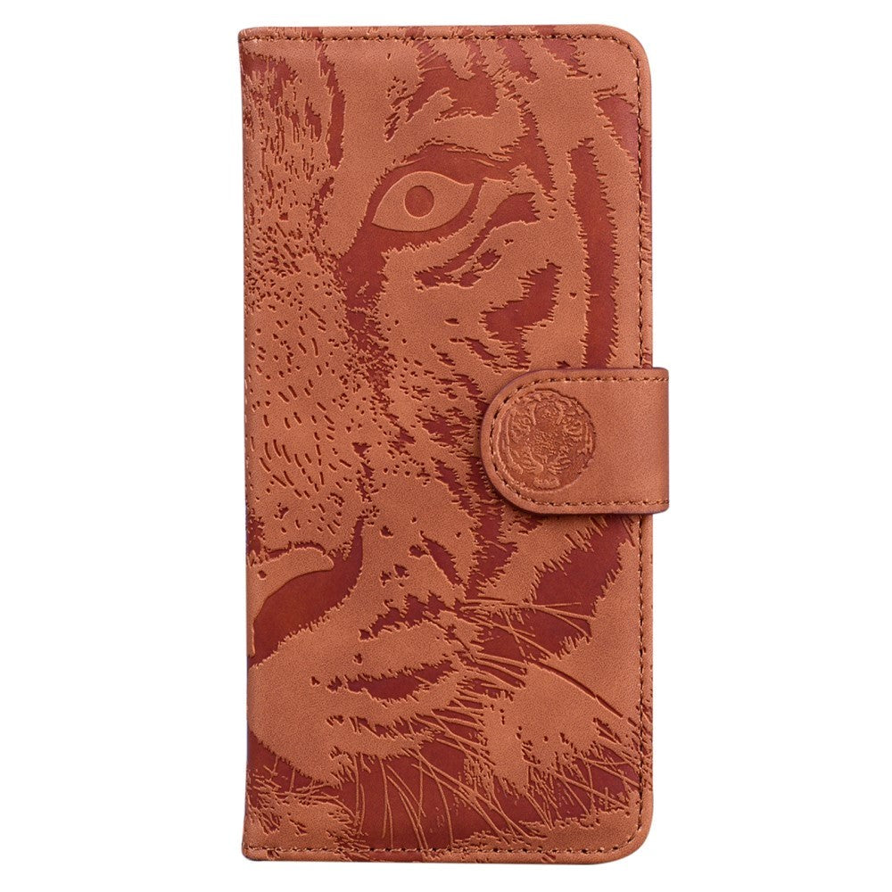 Samsung Galaxy A53 (5G) PU Læder Cover m. Pung - Tiger Print - Brun