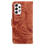 Samsung Galaxy A53 (5G) PU Læder Cover m. Pung - Tiger Print - Brun