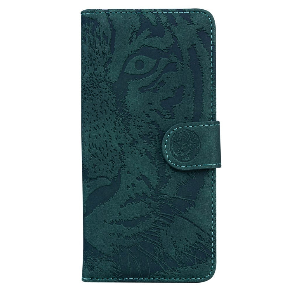 Samsung Galaxy A53 (5G) PU Læder Cover m. Pung - Tiger Print - Grøn