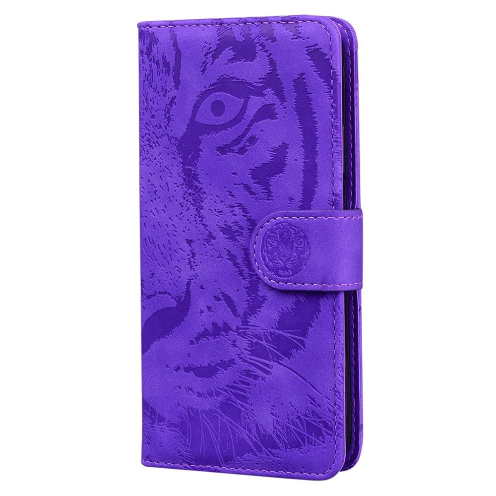 Samsung Galaxy A53 (5G) PU Læder Cover m. Pung - Tiger Print - Lilla